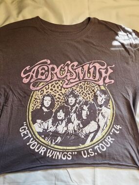 Aerosmith 1974 'Get Your Wings' Tour Brown Short Sleeve Tee